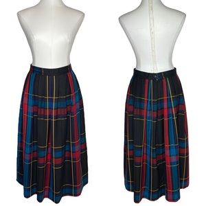 Vintage Plaid Pleated Skirt